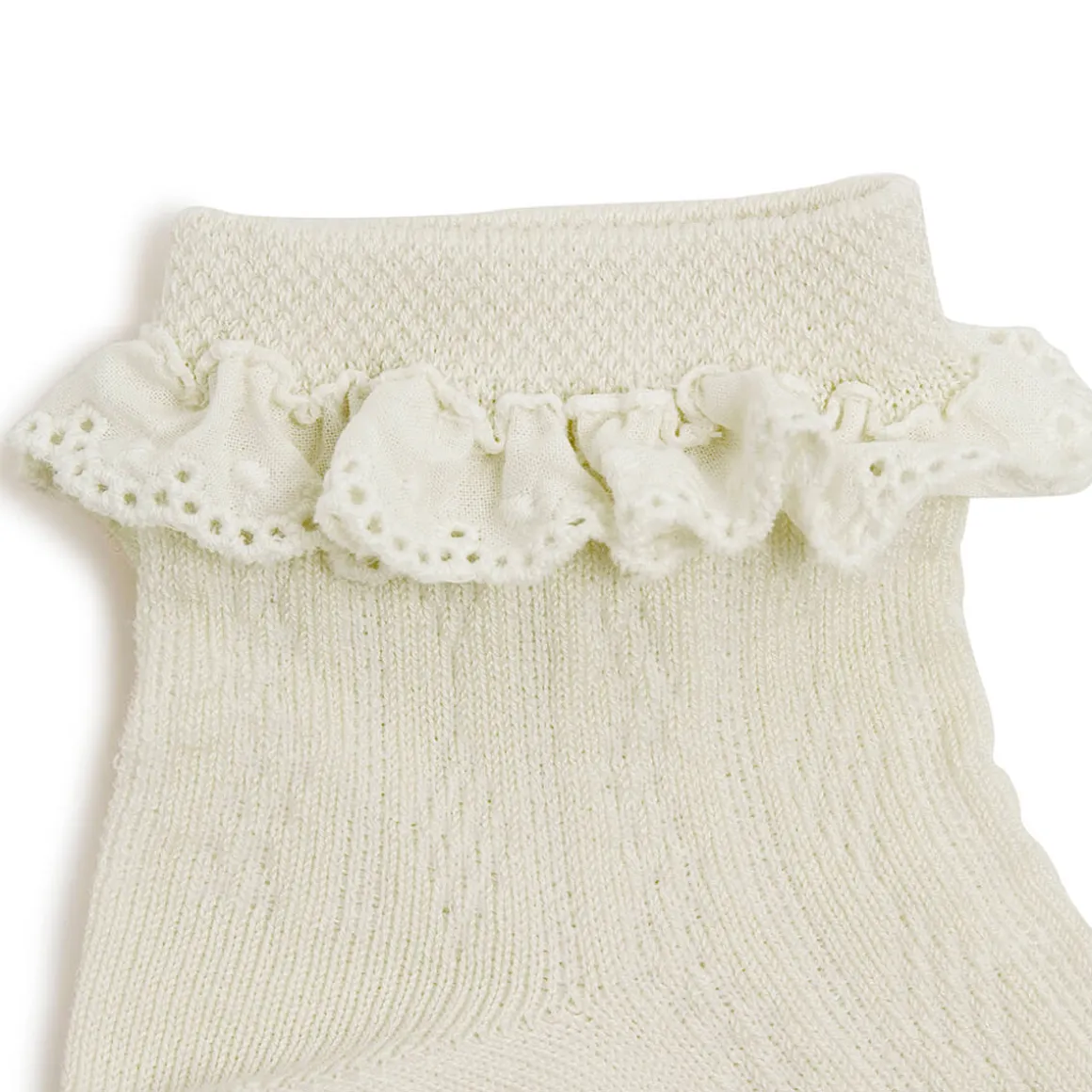 Marie-Antoinette Pointelle Ankle Socks in Doux Agneaux by Collegien