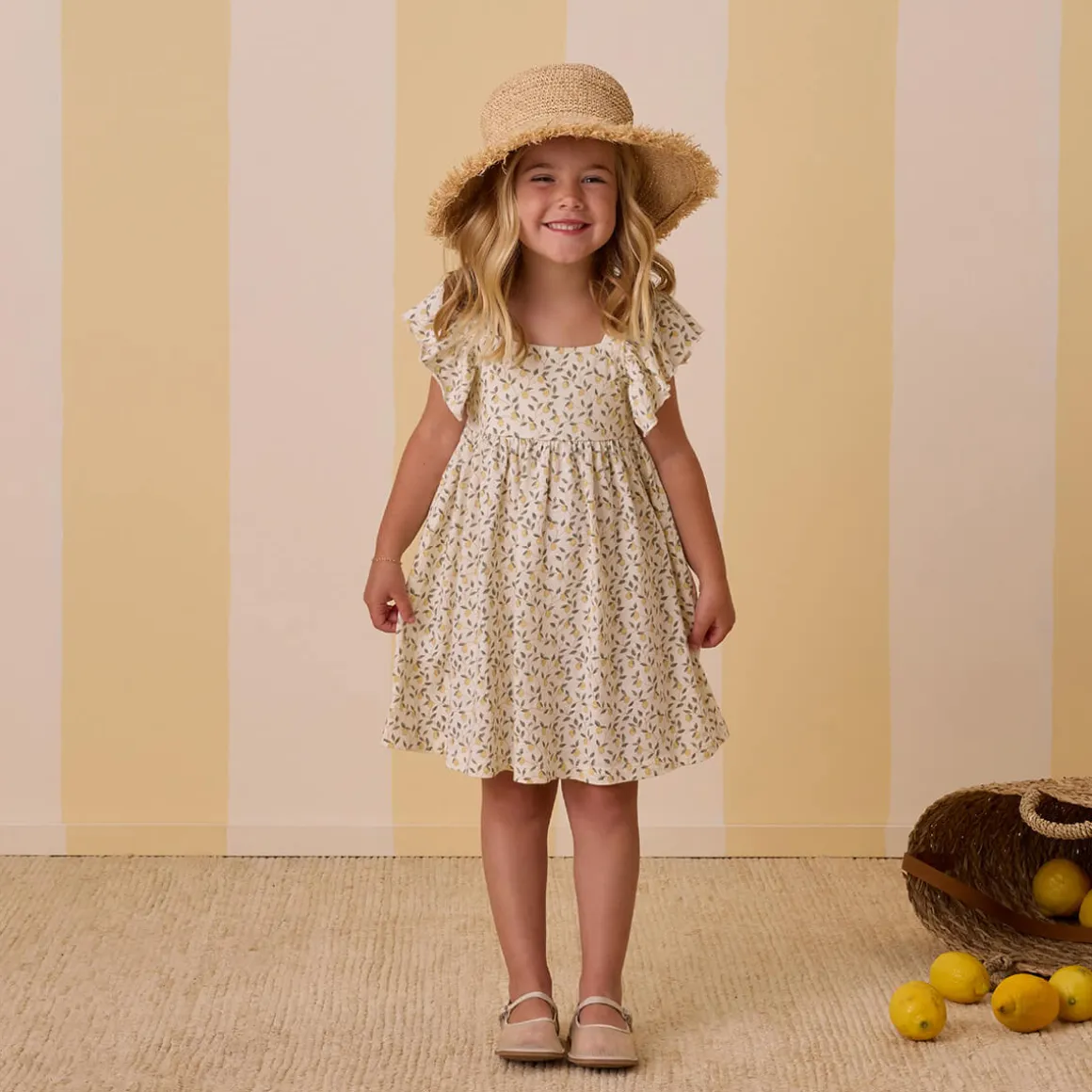 Mariposa Dress in Lemons by Rylee & Cru