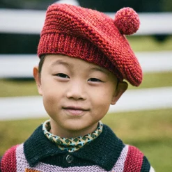 Marl Beret in Red Flame + Berry Marl by Misha & Puff
