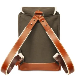 Matra Mini Leather Backpack in Khaki by YKRA