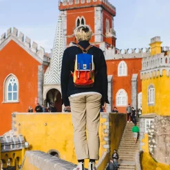 Matra Mini Leather Backpack in Tricolor by YKRA