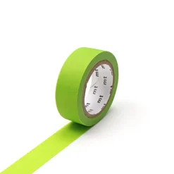 Matte Yellowgreen 15mm 1P Basic Washi Tape by MT Japan