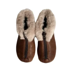 Matt Fur Trim Booties in Brown by PèPè