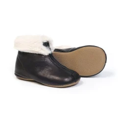 Matt Fur Trim Booties in Golden Black by PèPè