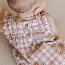 Maya Romper in Pink Plaid by Quincy Mae