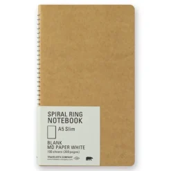 MD White Spiral Ring Notebook A5 Slim by Traveler's Company