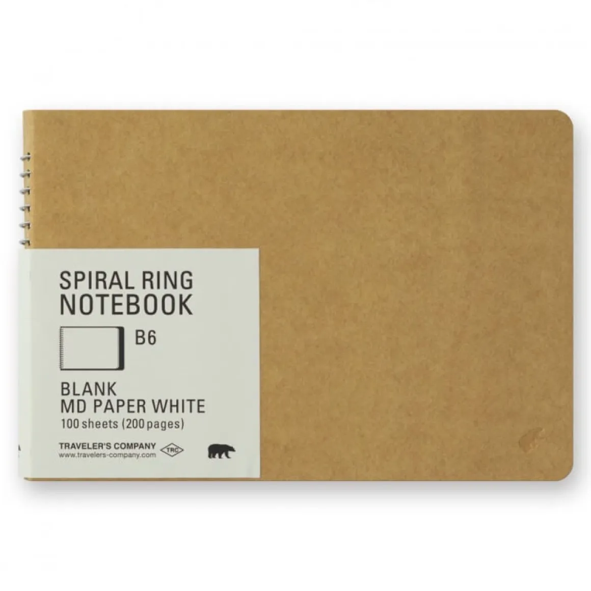 MD White Spiral Ring Notebook B6 by Traveler's Company