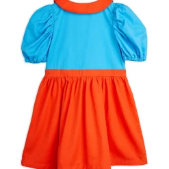 Medal Embroidered Woven Dress in Red / Blue by Mini Rodini - Last One In Stock - 104/110 (3-5 Years)