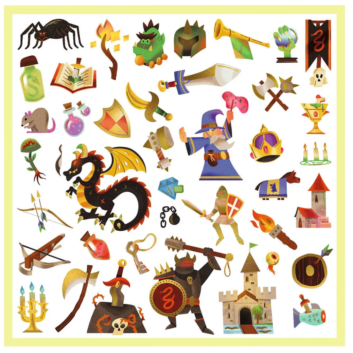 Medieval 160 Metallic Stickers by Djeco