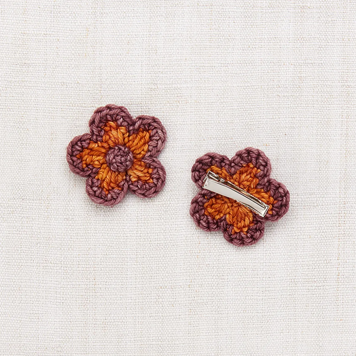 Medium Flower Clip Set in Fox by Misha & Puff