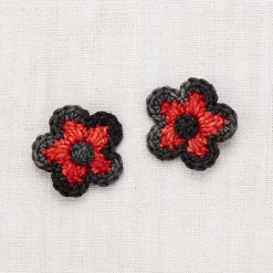 Medium Flower Clip Set in Red Flame by Misha & Puff
