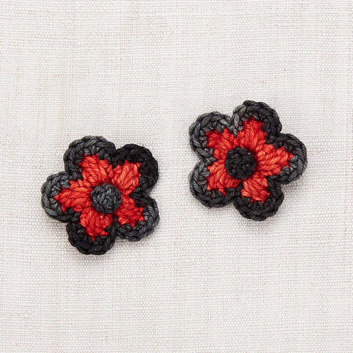 Medium Flower Clip Set in Red Flame by Misha & Puff