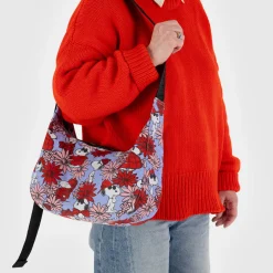 Medium Nylon Crescent Bag in Floral Snoopy by Baggu