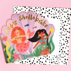 Mermaid Shaped Greetings Card by Eleanor Bowmer