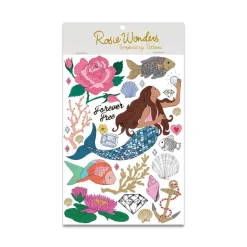 Mermaid Treasure Temporary Tattoos (A6 Sheet) by Rosie Wonders