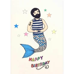 Merman Birthday Greetings Card by Rosie Wonders