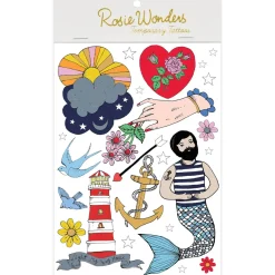 Merman Temporary Tattoos (A5 Sheet) by Rosie Wonders
