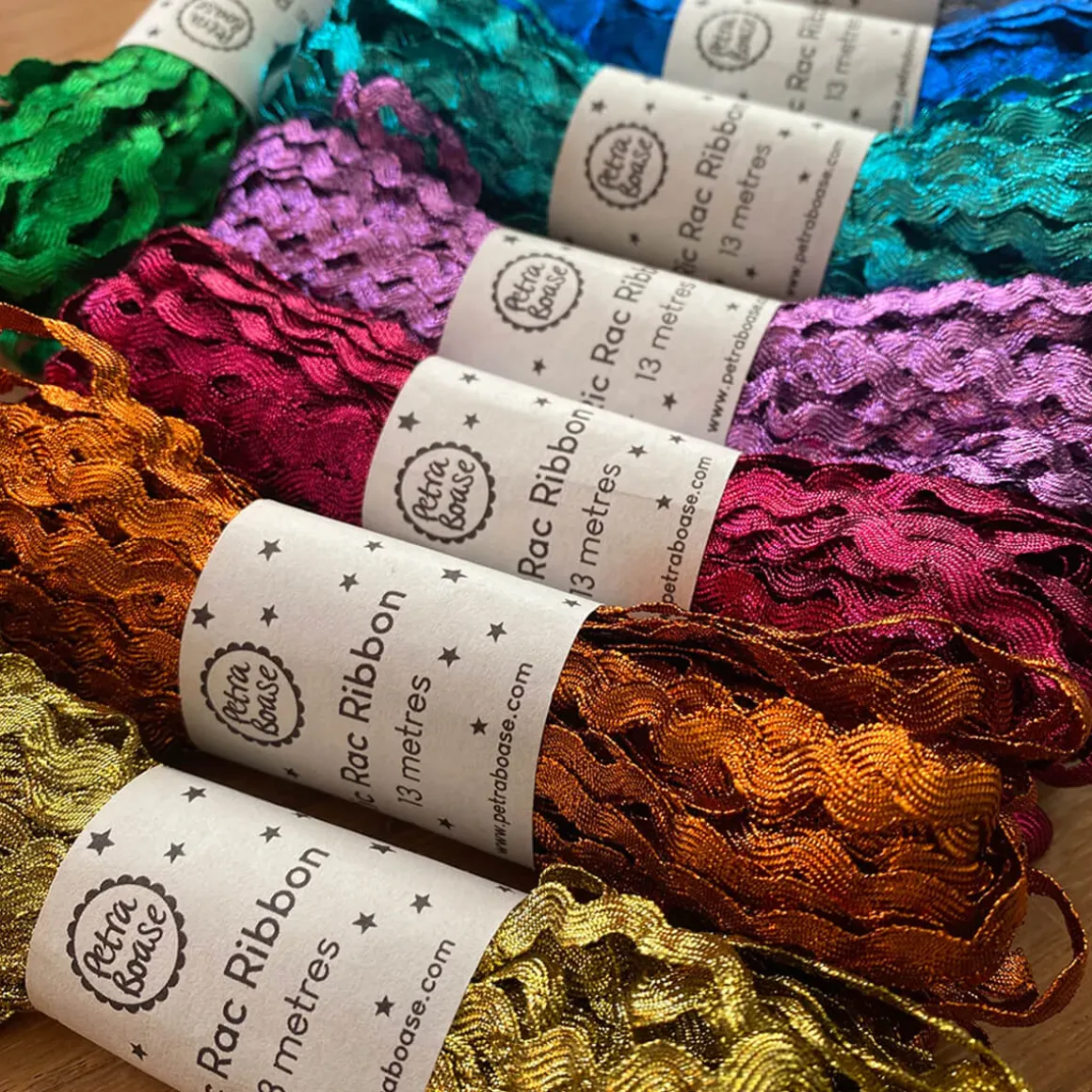 Metallic Ric-Rac Ribbon in Ruby Red by Petra Boase