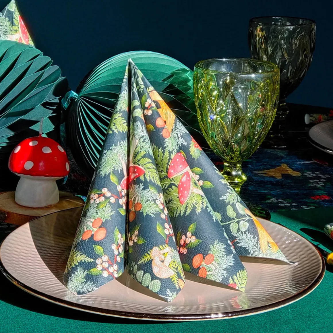 Midnight Forest Mushroom Napkins by Talking Tables