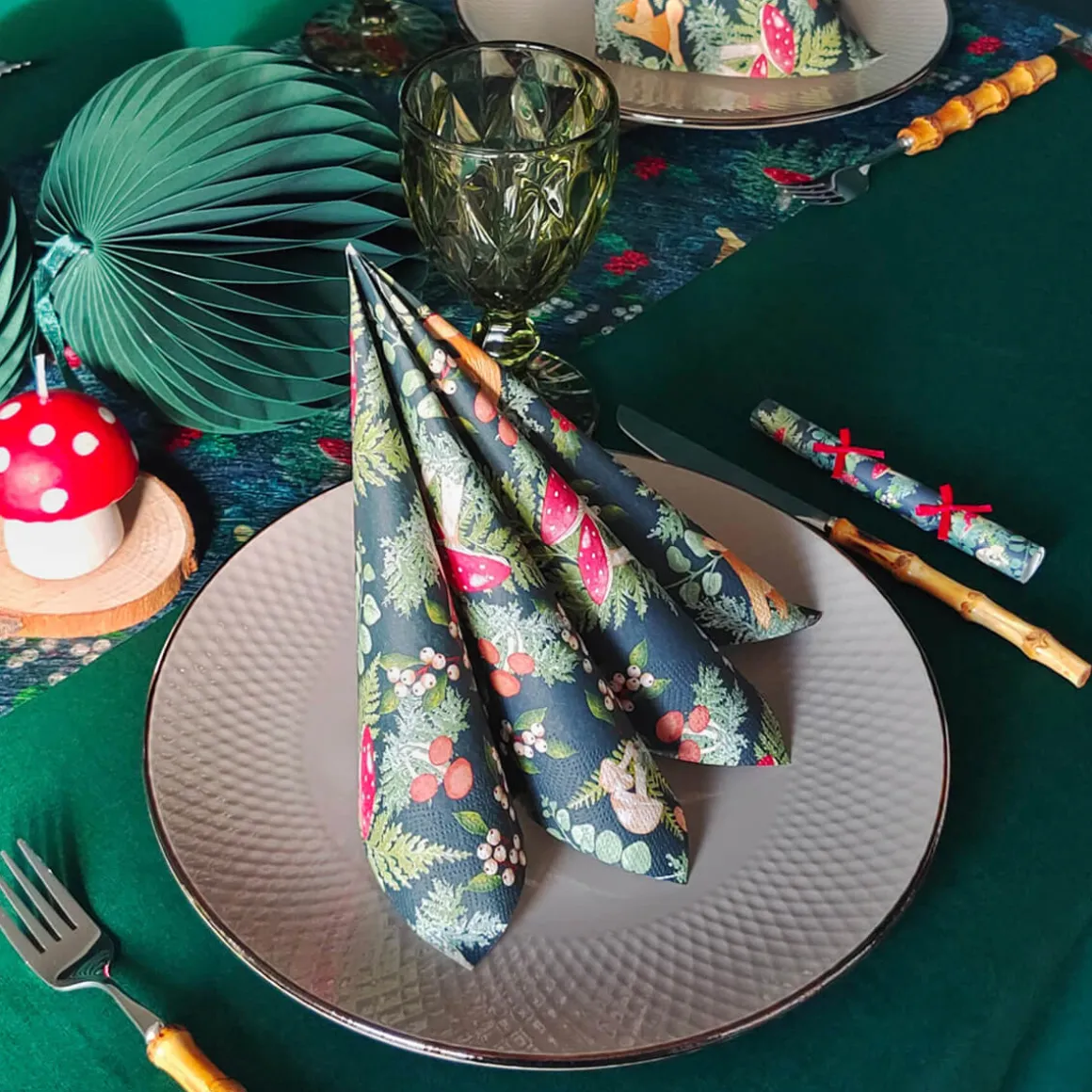 Midnight Forest Mushroom Napkins by Talking Tables