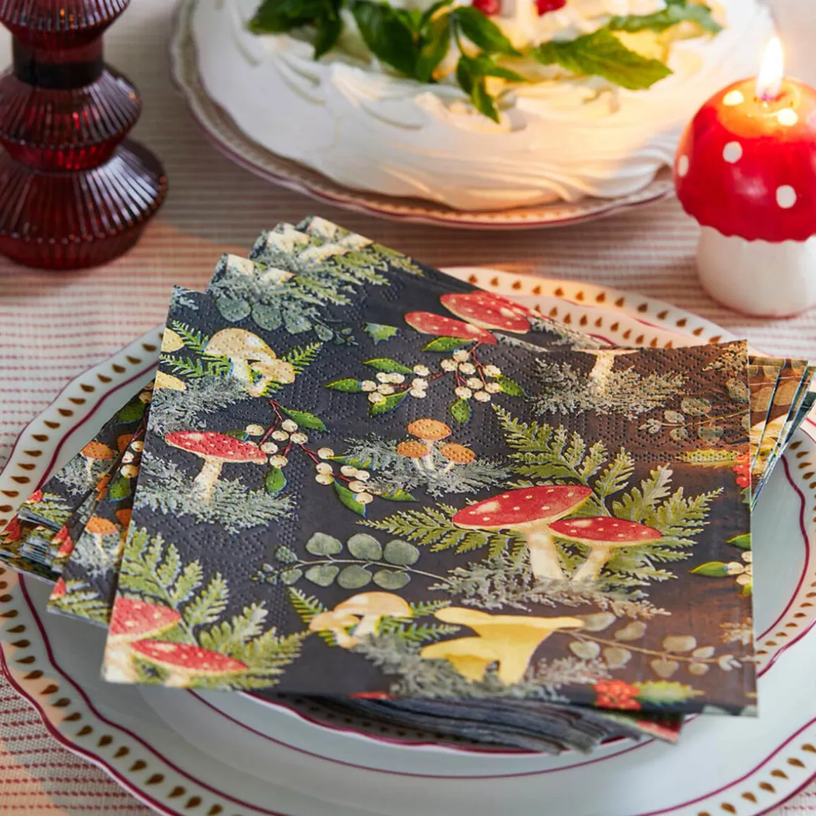 Midnight Forest Mushroom Napkins by Talking Tables
