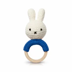Miffy Teething Ring Rattle In Blue by Miffy Handmade