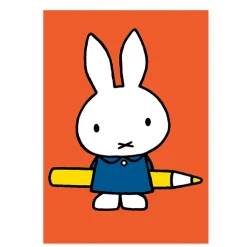 Miffy With Pencil Greetings Card by Dick Bruna for Hype Card
