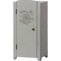 Miniature Closet With Decoration in Mint Grey by Maileg