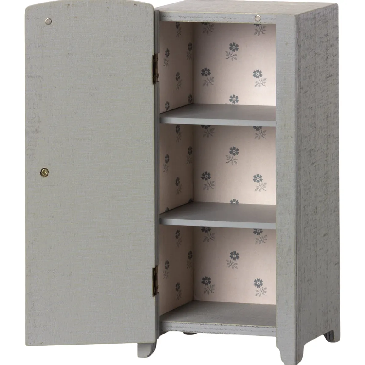 Miniature Closet With Decoration in Mint Grey by Maileg