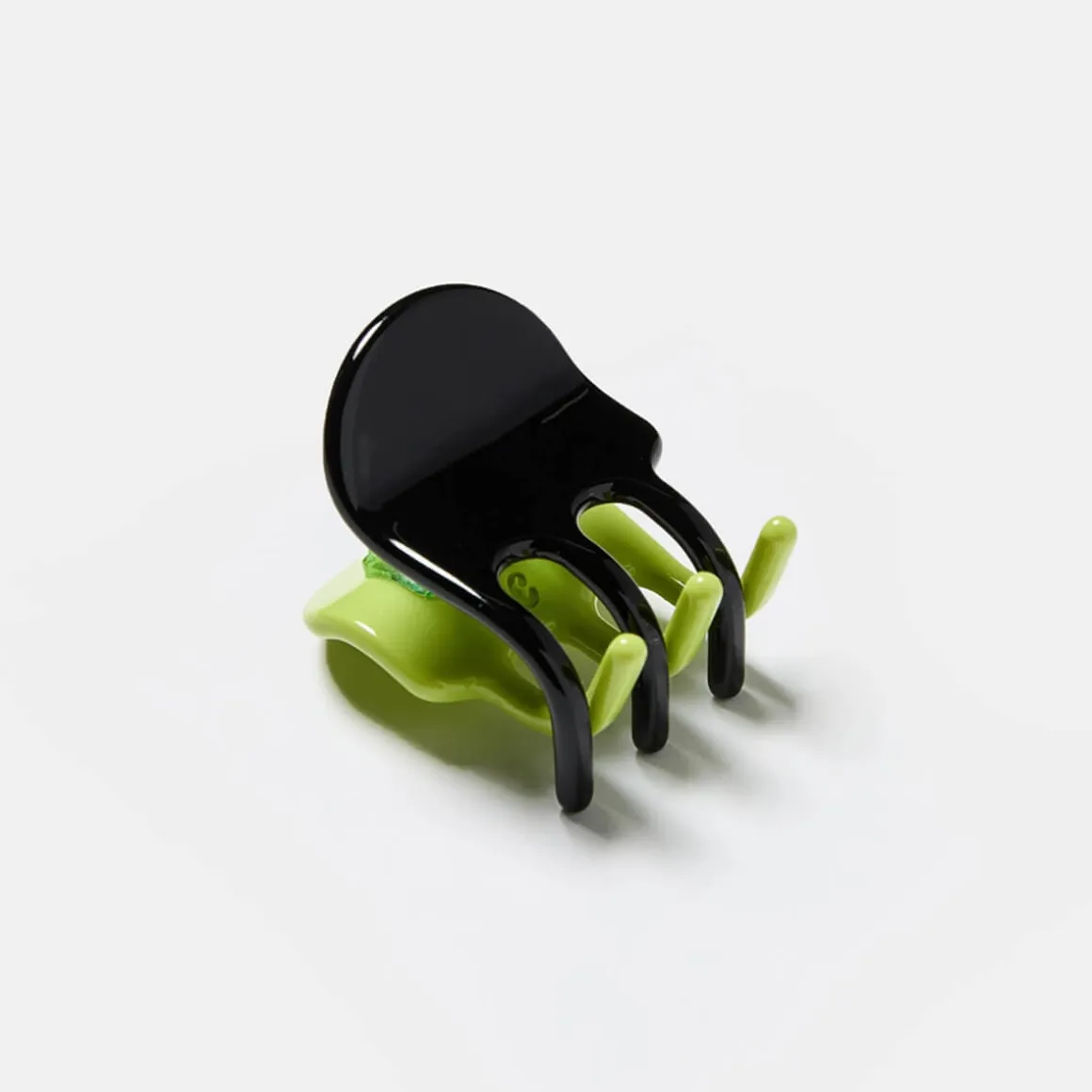 Mini Hair Claw in Black + Chartreuse by Chunks