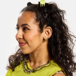 Mini Hair Claw in Black + Chartreuse by Chunks
