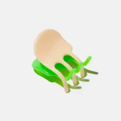 Mini Hair Claw in Neon Green / Nude by Chunks