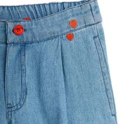 Mini Hearts AOP Woven Trousers in Blue by Mini Rodini