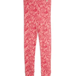 Mini Leopard AOP Leggings in Pink by Mini Rodini