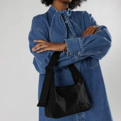 Mini Nylon Shoulder Bag in Black by Baggu