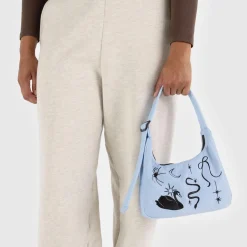 Mini Nylon Shoulder Bag in Embroidered Ballet Icons by Baggu