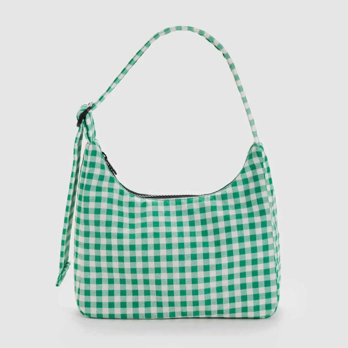 Mini Nylon Shoulder Bag in Green Gingham by Baggu