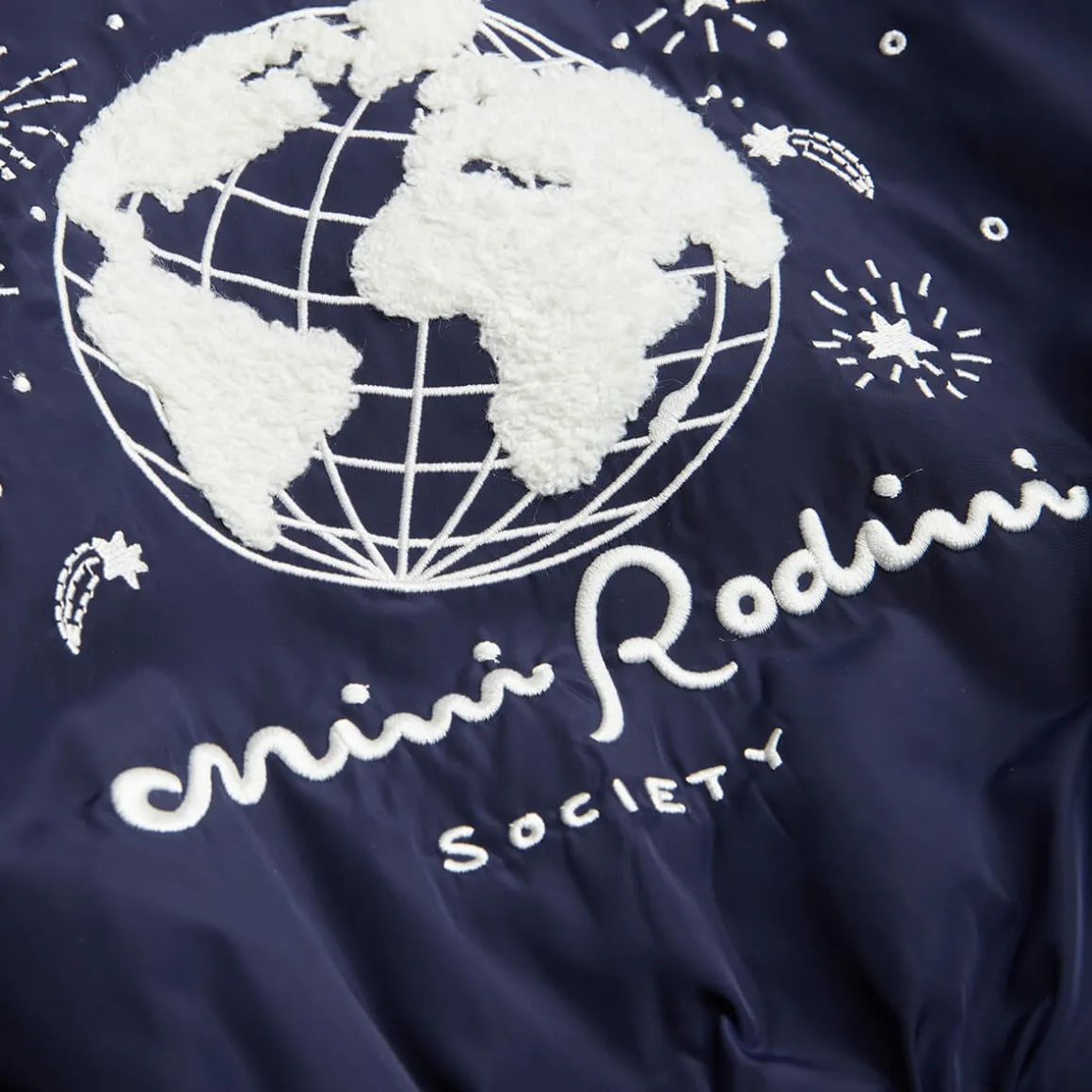 Mini Rodini Society Baseball Jacket in Blue by Mini Rodini - Last One In Stock - 104/110 (3-5 Years)