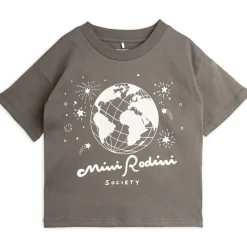 Mini Rodini Society Tee in Grey by Mini Rodini