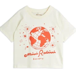 Mini Rodini Society Tee in Off White by Mini Rodini