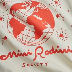 Mini Rodini Society Tee in Off White by Mini Rodini