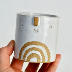 Mini Succulent Pot in White / Rainbow by Atelier Stella