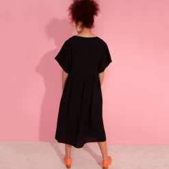 Mitch Linen Dress in Black by L.F.Markey - Last One In Stock - UK 10