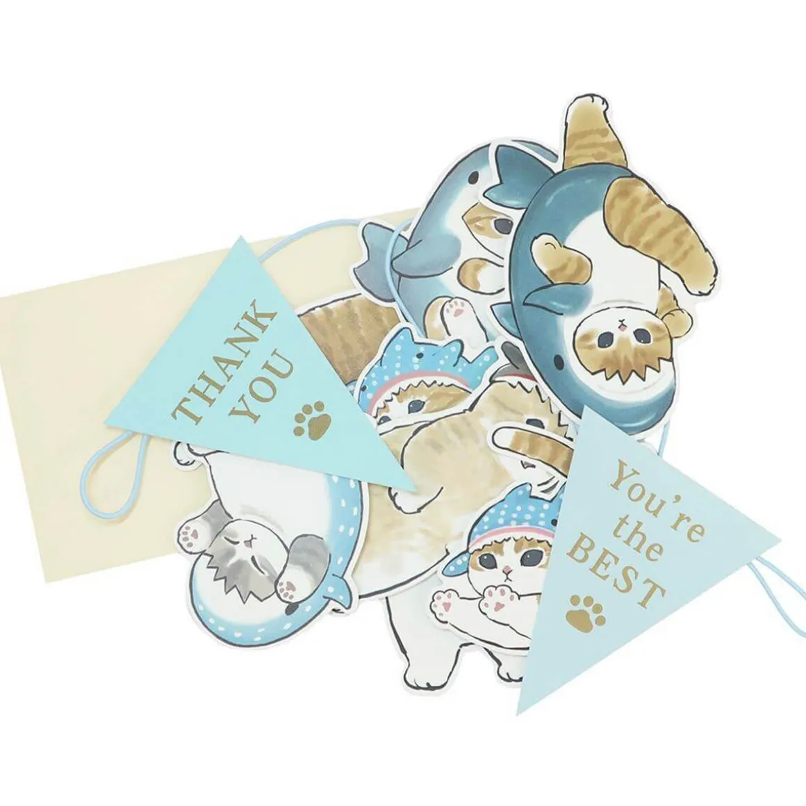 Mofusand Shark Series Thank You Garland Card by Brai Japan