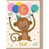 6 Monkey Age Greetings Card by Rumble Cards