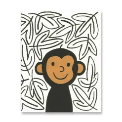 Monkey Mini Greetings Card by Lisa Jones Studio