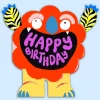 Monster Shaped Greetings Card by Eleanor Bowmer