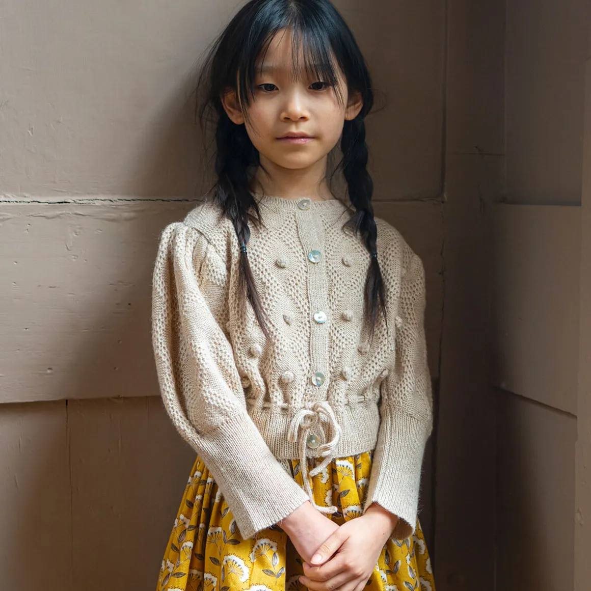 Moss Cardigan in Oatmeal by Lali - Last Ones In Stock - 3-4 Years