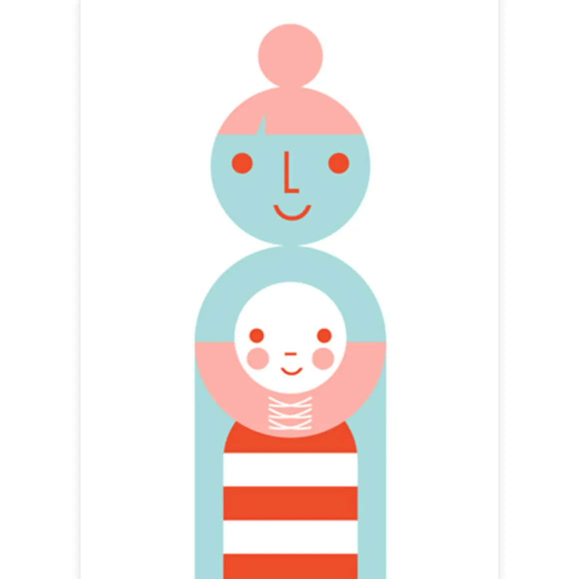 Mother And Child Greetings Card by Dicky Bird