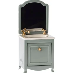 Mouse Sink Dresser With Mirror in Dark Mint by Maileg